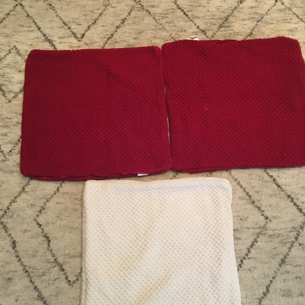 2 pottery barn knit pillow covers reversible